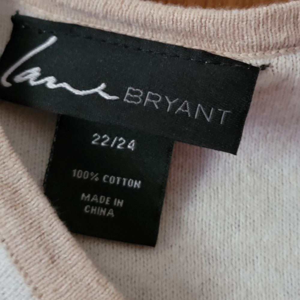 Lane Bryant Coral & Cream 3/4 Sleeve Boxy Tunic 100% Cotton Size 22W - Picture 6 of 6
